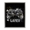 Stupell Industries Gamer with Modern Splash Framed Floater Canvas Wall Art Design by Kim Allen